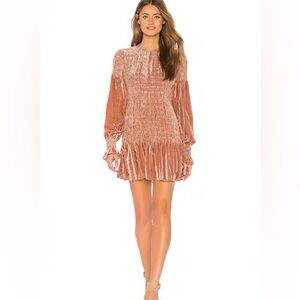 LoveShackFancy Pink Long Sleeve Dress